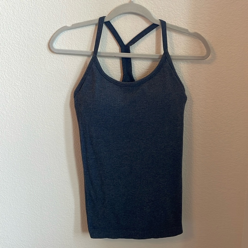 CRZ Yoga ribbed tank top with built in padded sports bra